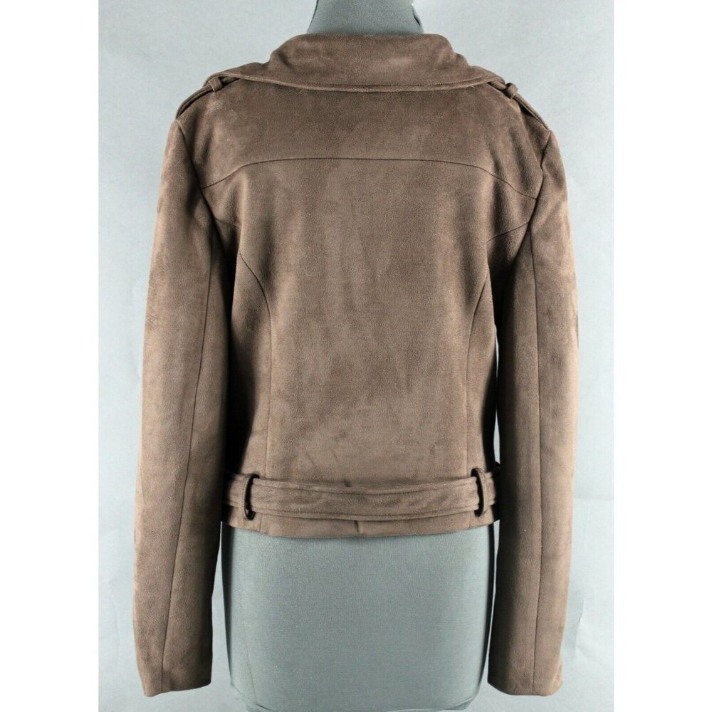 Romeo + Juliet Sz L Brown Gold Lined Polyester Blend Short Jacket - Picture 2 of 6